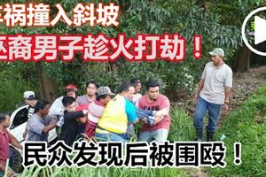 海軍車禍撞入斜坡，巫裔男子趁火打劫！遭「眼尖」的民眾發現後被圍毆！