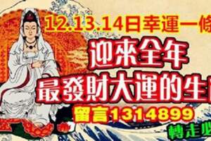 8月12.13.14日幸運一條龍，迎來全年最發財大運的生肖