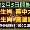 12月5日開始，三大生肖喜中大獎，三大生肖喜遇貴人，你是哪個