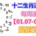 十二生肖運勢：每周運勢【01.07-01.13】提前預知！