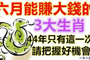 六月能賺大錢的3大生肖！44年只有這一次！請把握好機會！