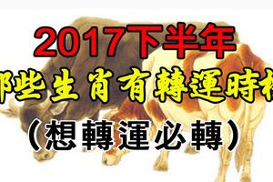 哪些生肖在2017下半年有轉運時機？(想轉運必轉)