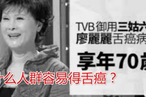 香港TVB演員廖麗麗因舌癌去世，什麼人群容易得舌癌？