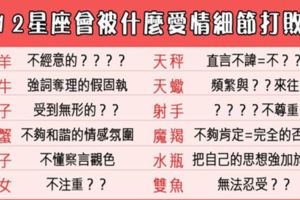 你忽略掉的「愛情細節」有哪些，12星座都該注意！小心愛情終將敗在你的手裡！