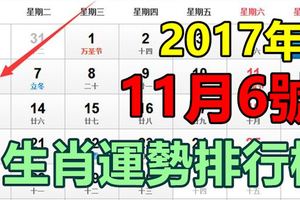 11月6號生肖運勢排行榜