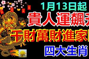 1月13日起，貴人運飆升，千財萬財進家門的生肖