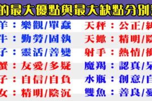 十二星座「最大優點」vs「最大缺點」，至少有一半是討喜的！