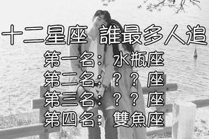 十二星座「誰最多人追求」？