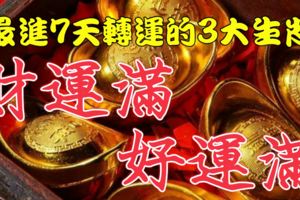 財運滿好運滿！最近7天轉運的3大生肖