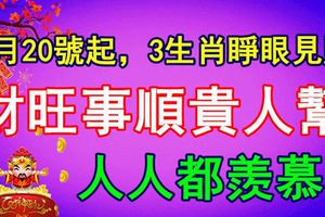 6月20號起，3生肖睜眼見財，財旺事順貴人幫，人人都羨慕！