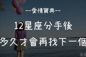 「失戀了，別怕走不出來」12星座分手後，多久才會再找下一個！