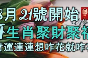 8月21號開始，4生肖聚財聚福，財運連連，想咋花就咋花！