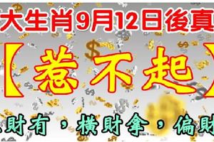 9月12日，7大生肖財運太好