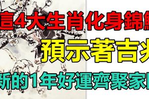 這4大生肖化身錦鯉，預示著吉兆，新的1年好運齊聚家門