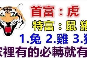 12月：你家裡有屬【虎鼠豬兔雞猴】的人嗎？家裡有的就走大運了