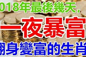 2018年最後幾天，最容易一夜暴富的生肖，有你嗎？