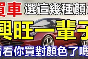 買車選這幾種顏色更吉利，興旺一輩子！看看你買對顏色了嗎