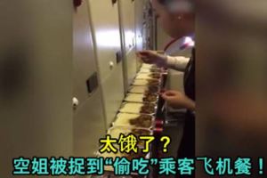 太餓了？空姐被捉到「偷吃」乘客飛機餐！