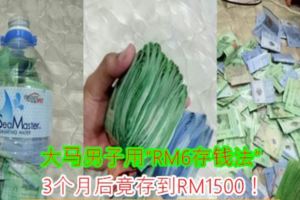 大馬男子用「RM6存錢法」，3個月後竟存到RM1500！