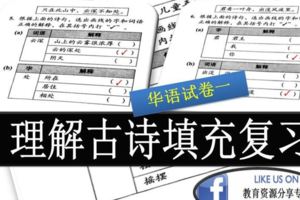 UPSR系列-理解古詩填充題復習