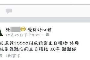 屁孩PO文炫耀「男友送我兩萬戒指當生日禮」網友神到戒指照：夜市200有找啦