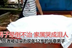 中年男子在小販中心暈倒，男子暈倒不治家屬哭成淚人