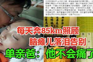 父親每天奔85km照顧　，腦癱兒落淚告別…單親爸：他不會痛了