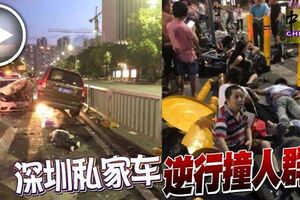 深圳私家車逆行撞人群