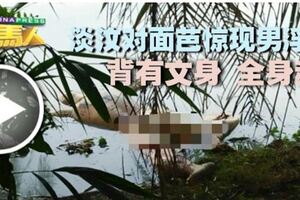 淡汶對面芭驚見男浮屍背有文身全身赤裸