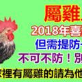 屬雞人：2018年喜憂參半但需提防一個人，不可不防！別不信！家裡有屬雞的請為他們轉發