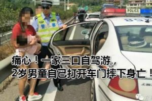 痛心！一家三口自駕游，2歲男童自己打開車門摔下身亡！