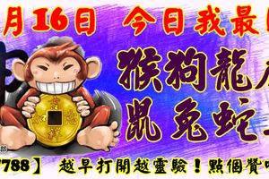 3月16日，今日我最旺！猴狗龍虎鼠兔蛇馬！【77788】越早打開越靈驗！點個贊吧！