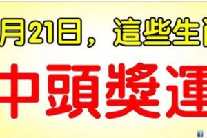 3月21日，這些生肖難逃一獎，最有頭獎運！