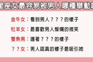 12星座女最容易被男人哪種舉動吸引而動心？？