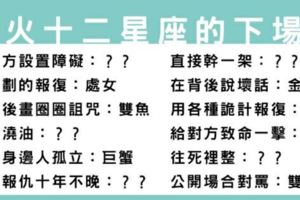 惹毛十二星座就是這種下場，天蠍還不是最恐怖的！