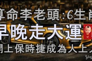 算命李老頭：6生肖，早晚走大運，開上保時捷，成為人上人！