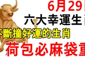 6月29日，不斷撞好運的生肖。