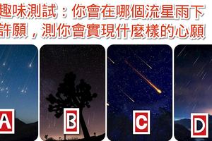 趣味測試：你會在哪個流星雨下許願，測你會實現什麼樣的心願