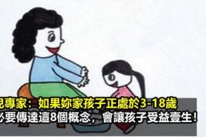 育兒專家：如果你家孩子正處於3-18歲，務必要傳達這8個概念，會讓孩子受益一生！