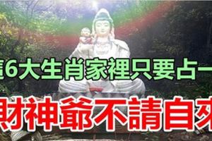 這6大生肖家裡只要佔一個，財神爺不請自來！普通人家也能帶好運！