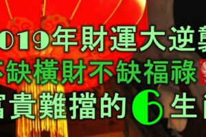 2019年財運大逆襲，不缺橫財，不缺福祿，富貴難擋的6大生肖！