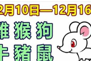 12生肖一周運勢（12月10日—12月16日）