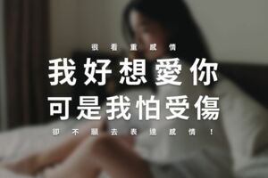 「我好想愛你，可是我怕受傷！」很看重感情，卻不願去表達感情！