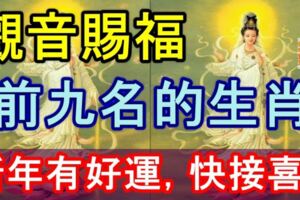 觀音賜福【前九名的生肖】新年有好運！快來接喜