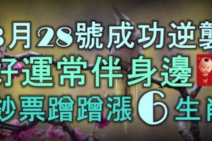 3月28號起成功逆襲，好運常伴身邊，鈔票蹭蹭漲的6大生肖！