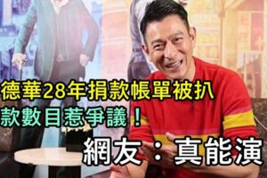 劉德華28年捐款帳單被扒，華仔捐款數目惹爭議！網友：真能演