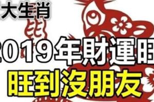 2019年財運旺到沒朋友的五大生肖