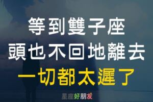 每失望一次，雙子就會少做一件愛你的事；等到他頭也不回地離去，一切都已經太遲！