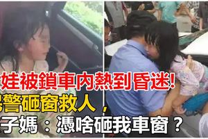 女娃被鎖車內熱到昏迷，民警砸窗救人，孩子媽：憑啥砸我車窗？