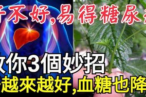 肝不好，易得糖尿病？教你3個妙招，肝越來越好，血糖也降了！